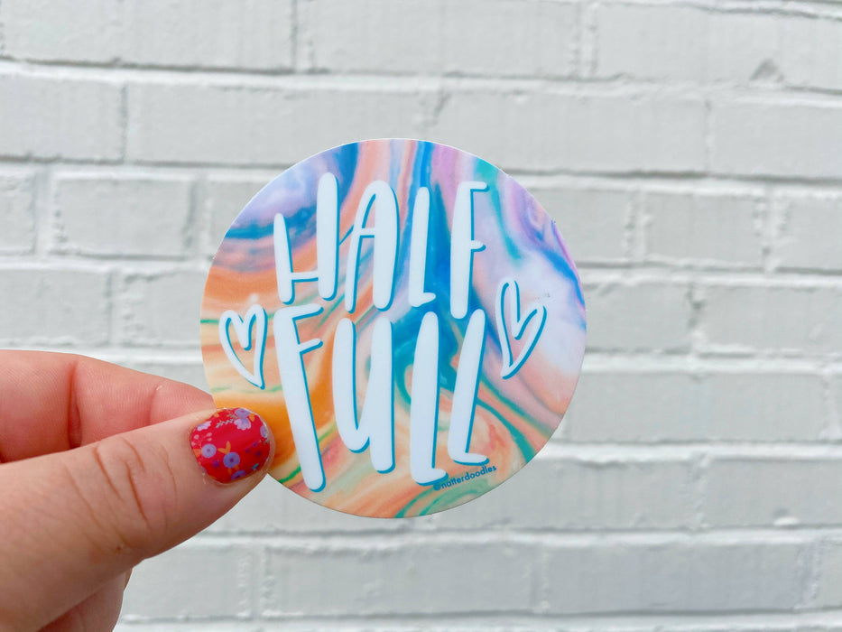 Half Full Sticker