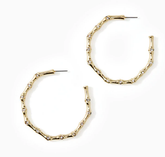 Tropical Bamboo Hoop Earrings