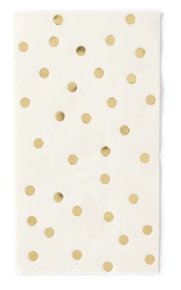 Gold Foil Polka Dot Guest Towels