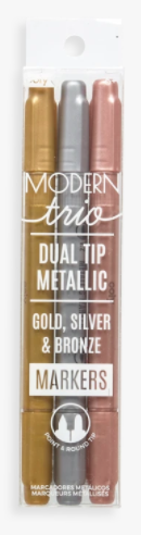 Modern Trio Dual tip Metallic Markers