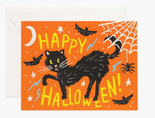 Black Cat Halloween Card