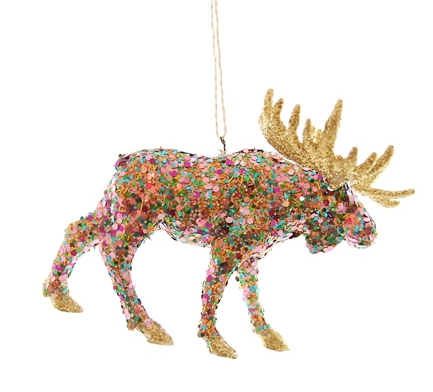 Confetti Moose Ornament