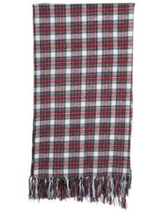 Brushed Cotton Throw with Fringe - Red/Green Plaid