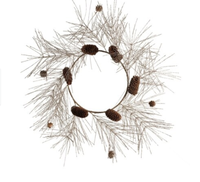 Champagne Spruce and Pinecone Wreath