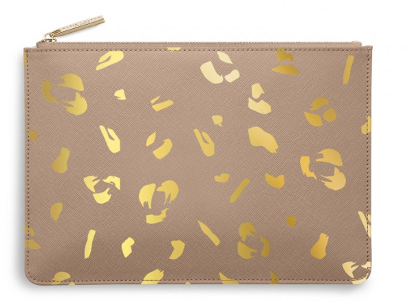 Perfect Pouch -Taupe Leopard Print