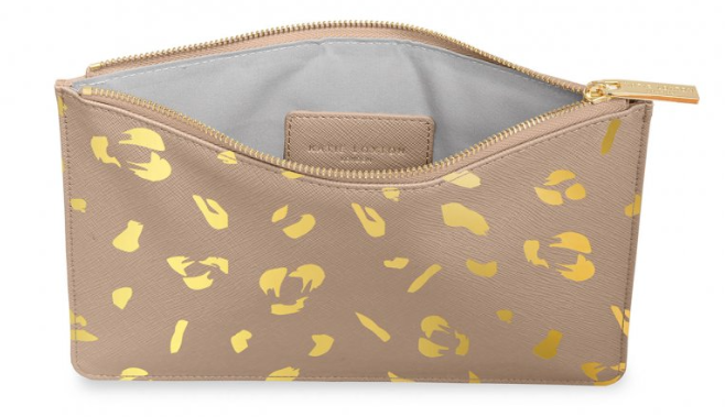 Perfect Pouch -Taupe Leopard Print