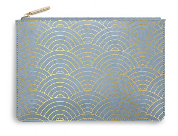 Perfect Pouch -Blue Wave Print