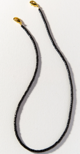 Beaded Mask Necklace - Black