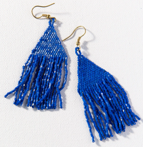 Petite Fringe Earring | Lapis