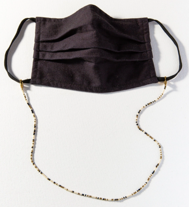 Multi Beaded Mask Necklace - Black Confetti