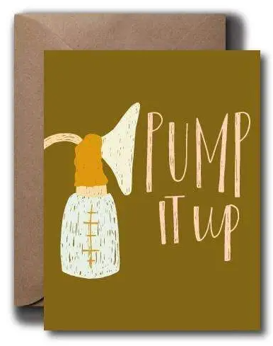 Pump it Up Baby Card