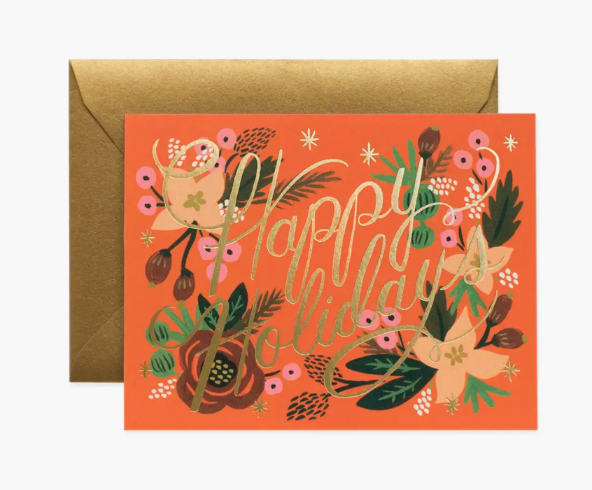 Poinsettia Happy Holidays Card