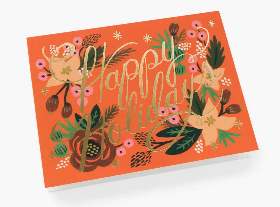 Poinsettia Happy Holidays Card