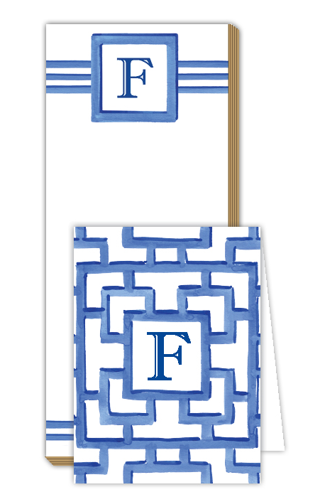 Lattice Monogram Note Pad Set