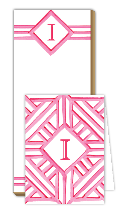 Lattice Monogram Note Pad Set
