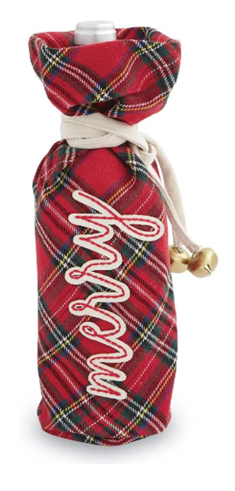 Merry Tartan Wine Bag