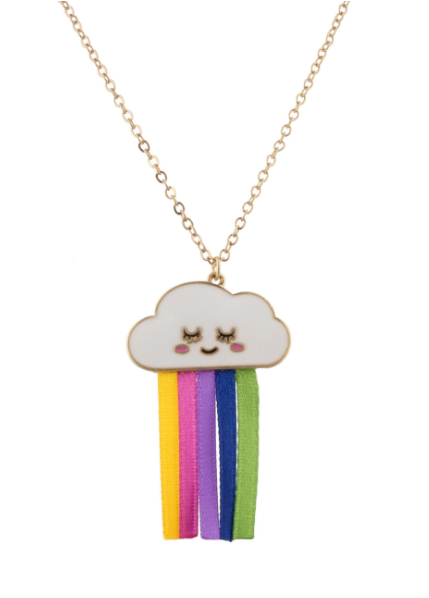 Cloud with Ribbon Rainbow Necklace