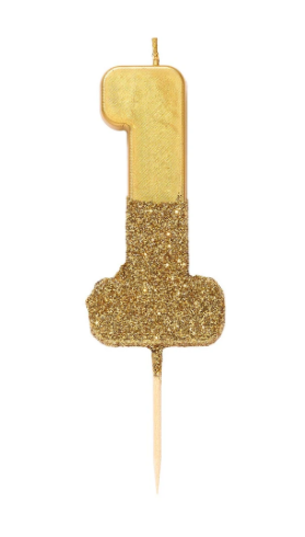 Glitter Number Candle | Gold