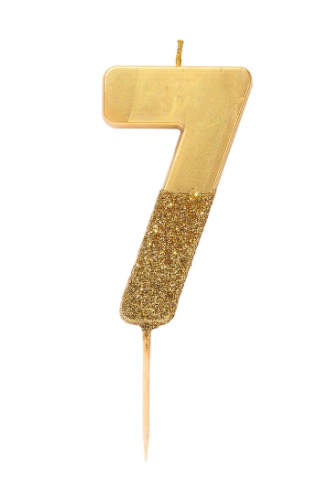 Glitter Number Candle | Gold