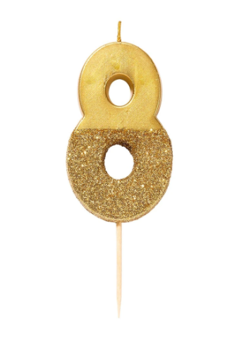 Glitter Number Candle | Gold