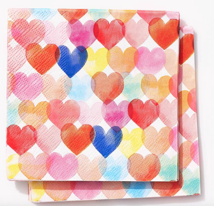 Watercolor Heart Napkins