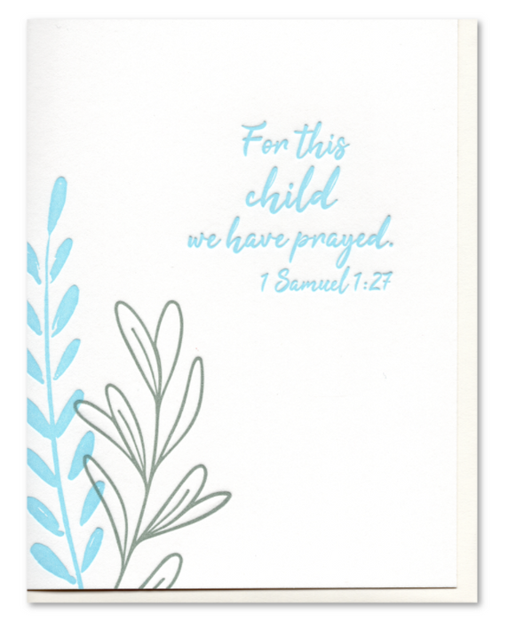For This Child Baby Card