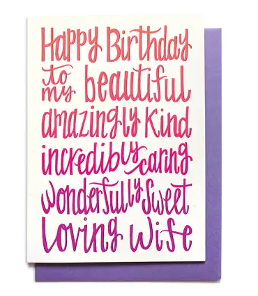 Wife Birthday Card