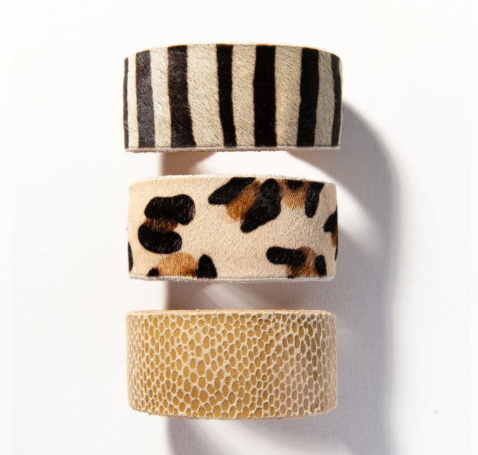 Leather Animal Print Cuff