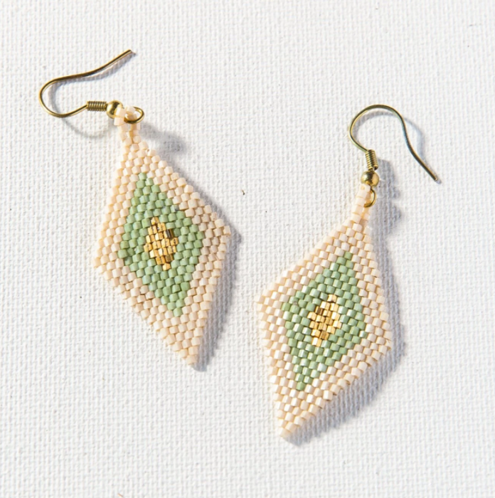 2.5" Diamond Earring - Mint and Gold (LXER0606)