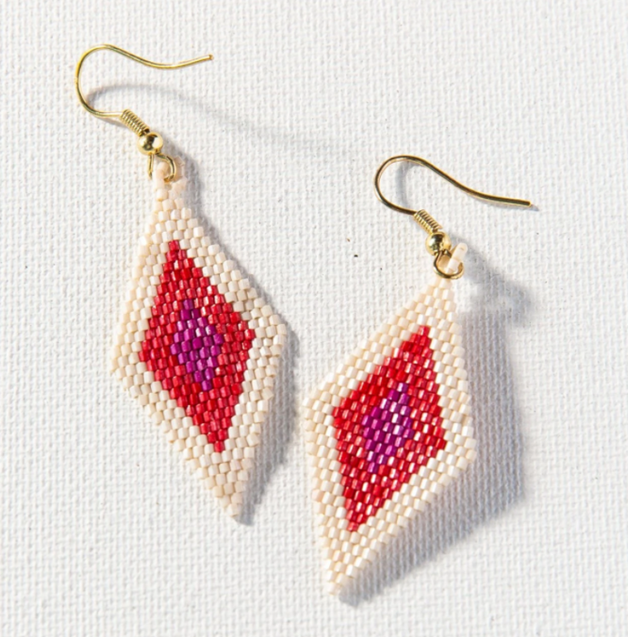 2.5" Diamond Earring - Scarlet and Magenta