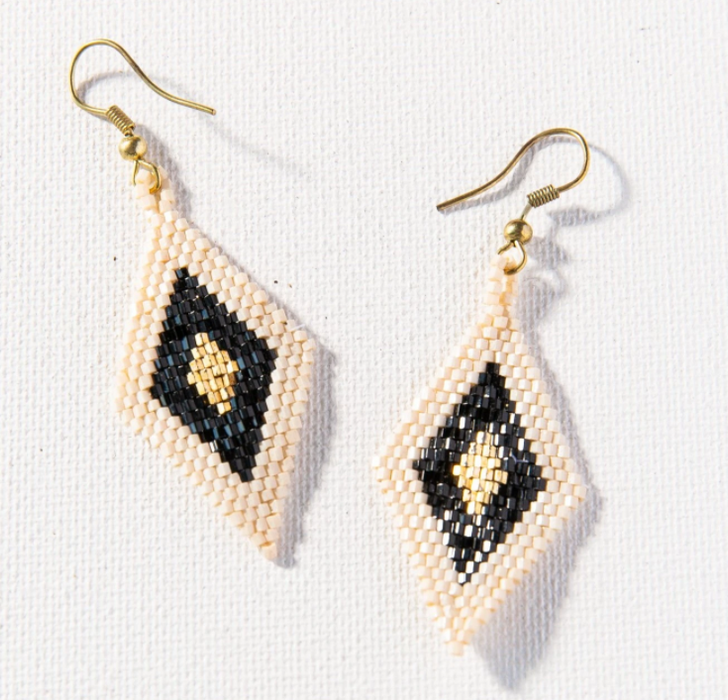2.5" Diamond Earring -  Black and Gold