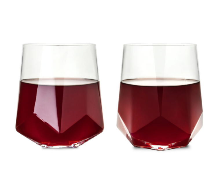 Raye Faceted Crystal Wine Glass Set