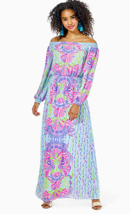 Bria Maxi Dress -  Sea Shellabration