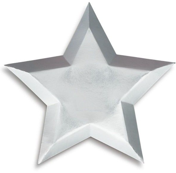 Silver Foil Star Plates