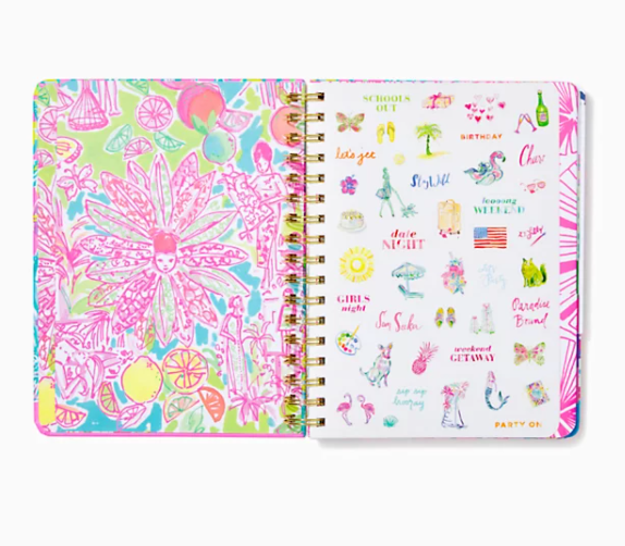 Lilly 17 Month Large 2021-22 Agenda -Party All the Tide