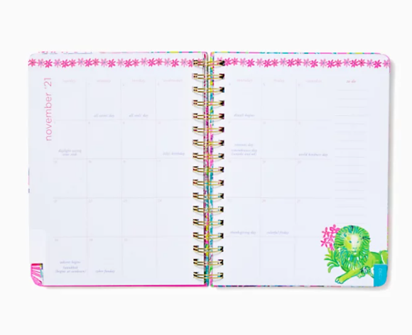 Lilly 17 Month Large 2021-22 Agenda -Party All the Tide