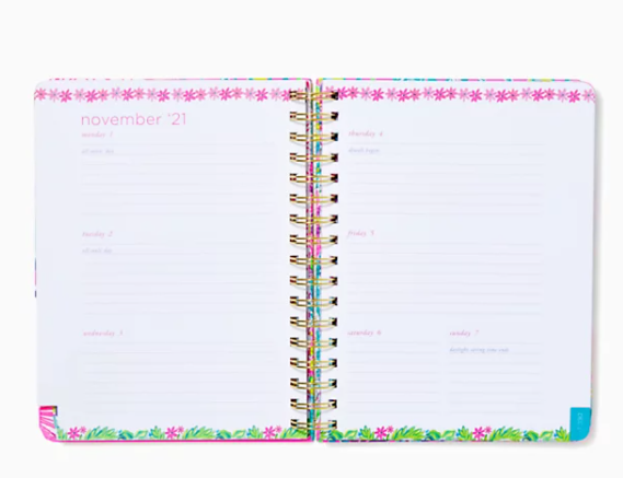 Lilly 17 Month Large 2021-22 Agenda -Party All the Tide