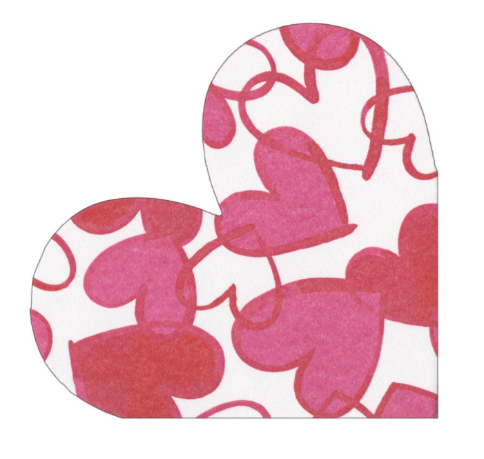 Painted Hearts Die Cut Napkin