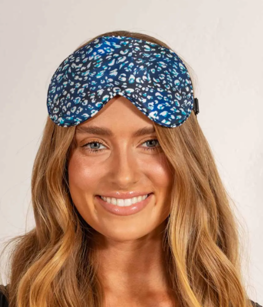 Chloe Eye Mask - Denim Leopard