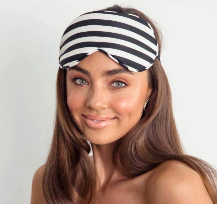 Chloe Eye Mask - Monochrome Stripe