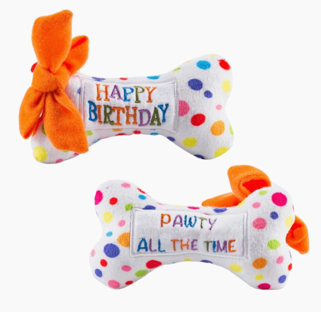 Happy Birthday Bones Dog Toy - Small