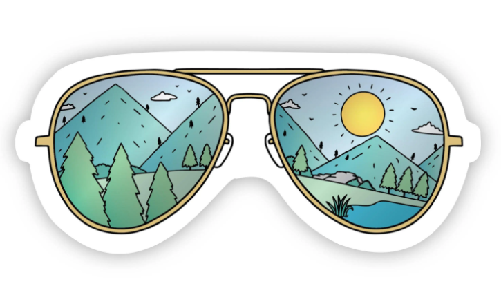 Sunglasses with Mountains Sticker
