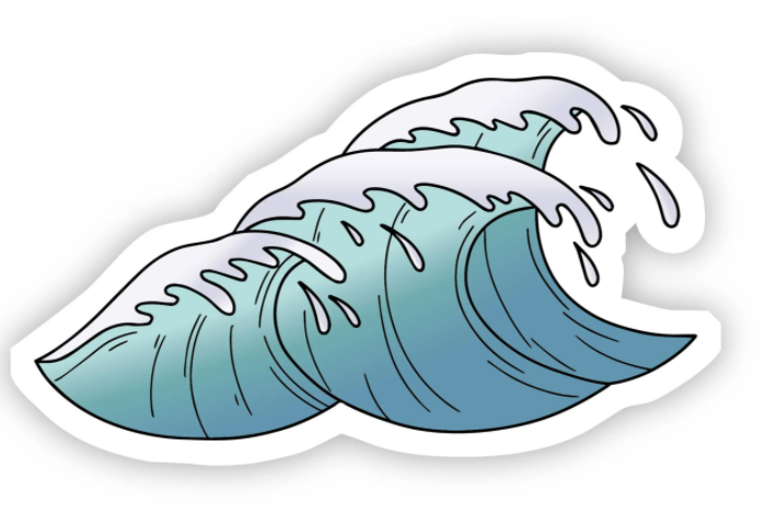 Light Blue Waves Sticker – Lovely Paperie &amp; Gifts