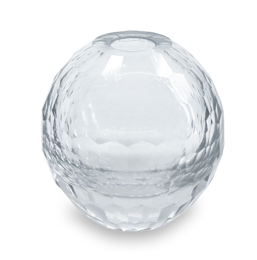 2282 GLASS Round Faceted Bud Vase