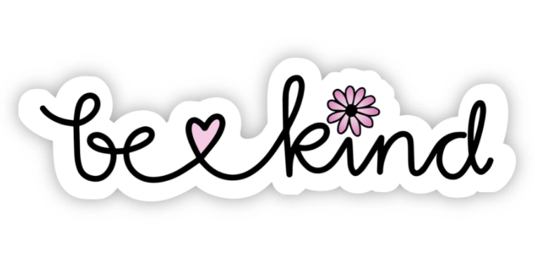 Be Kind Cursive Floral Sticker