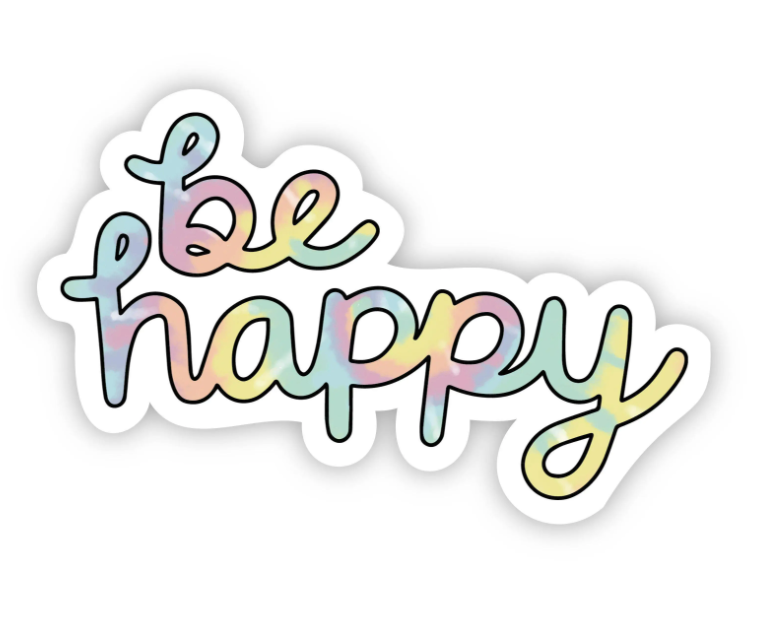 Be Happy Tie Dye Sticker