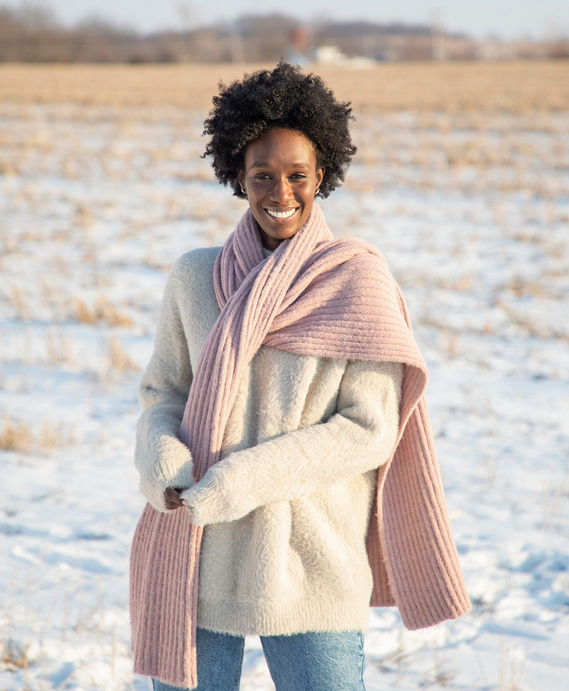 Chalet Ribbed Scarf - Dusty Pink