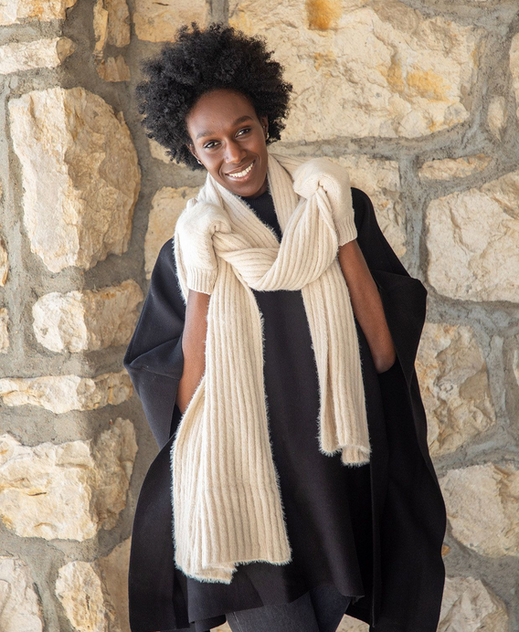 Chalet Ribbed Scarf - Iced Latte