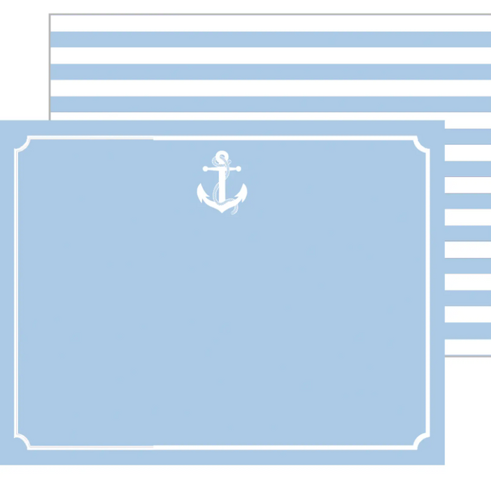 Blue Anchor Flat Notecard Set