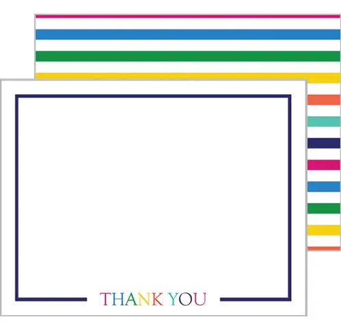 Thank You Stripe Flat Notecard Set